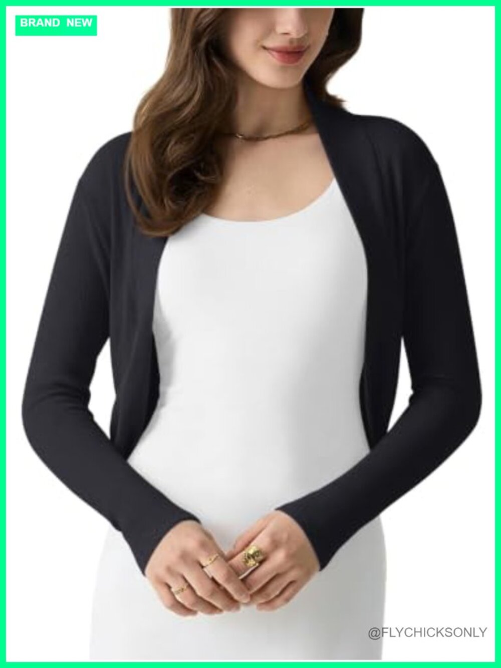 Women's Open Front Knit Cardigan Long Sleeve Bolero Shrug